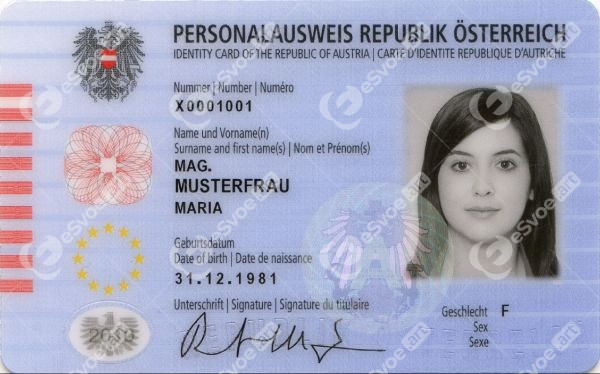 identity card of austria