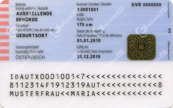 identity card of austria