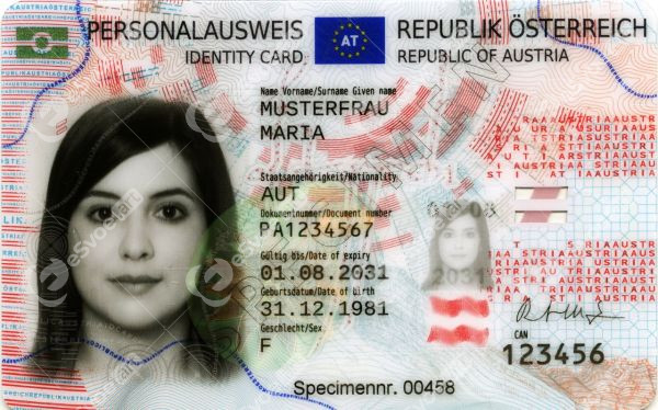 identity card of austria