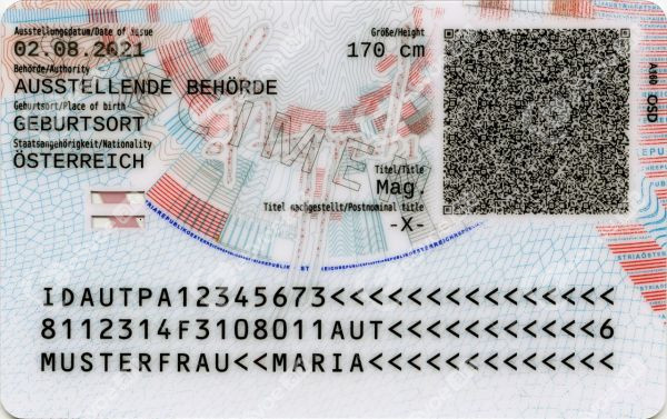 identity card of austria