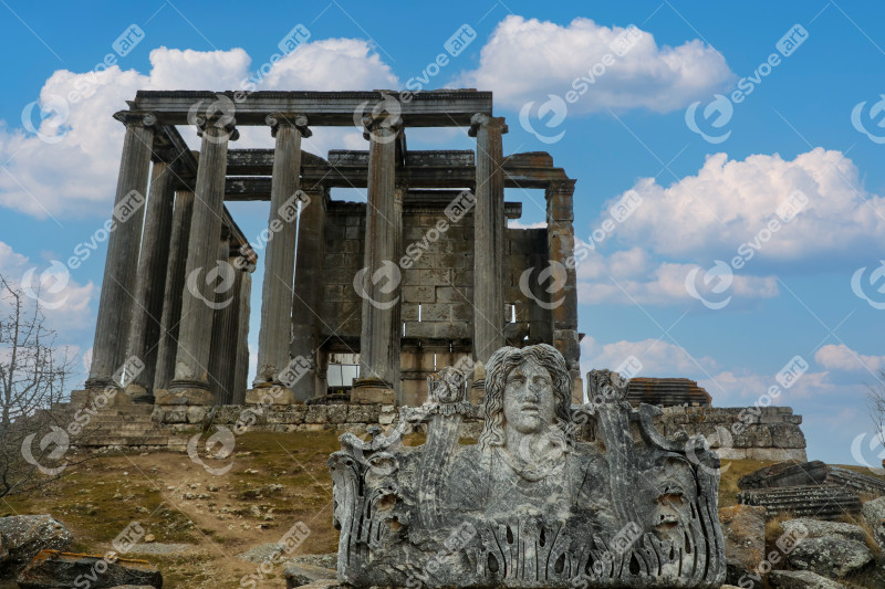 Cavdarhisar, Kutahya, Turkey, February 20, 2023, Antic city ruin