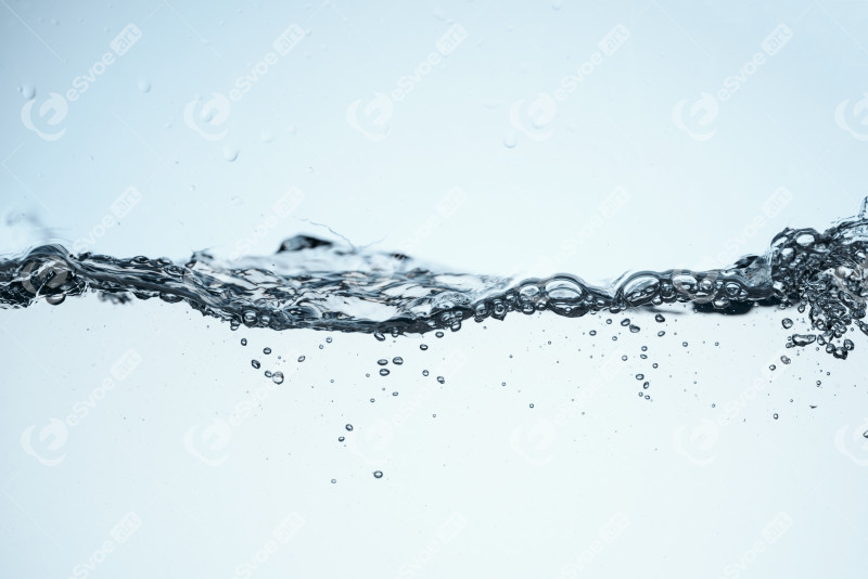 Minimalistic background with flowing water, isolated on white