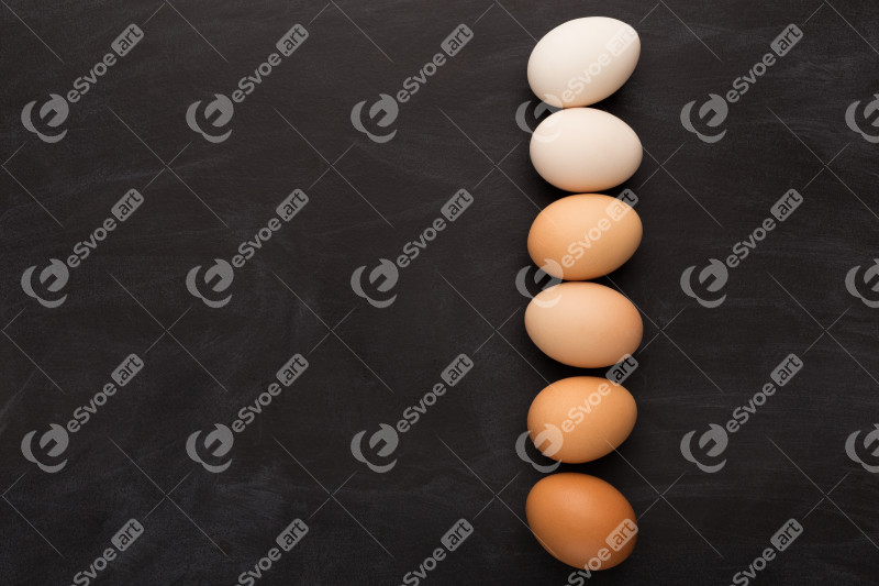 Minimalistic background with gradientof natural colored eggs