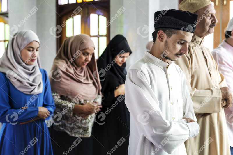 Muslim praying at the mosque