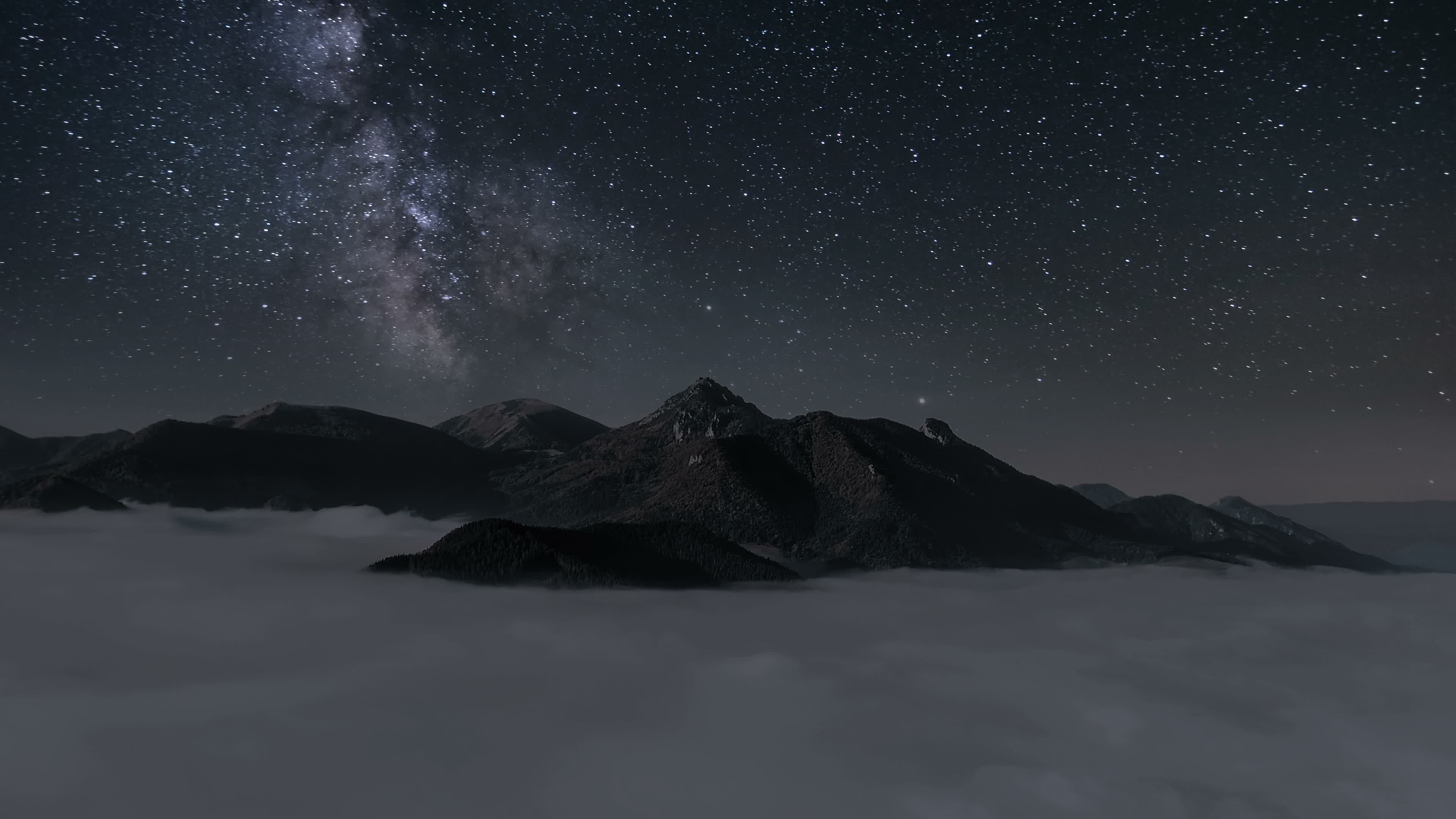 Milky way over mountains