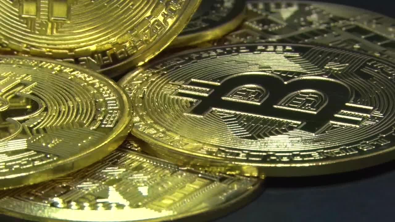 Bitcoin coins are slowly circling