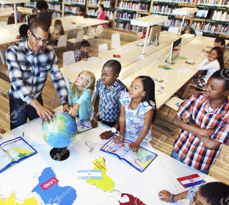 Students Geography Learning Classroom Concept