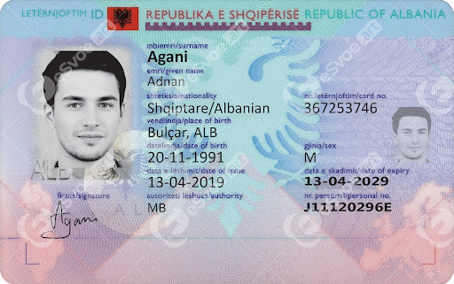 identity card of Albania